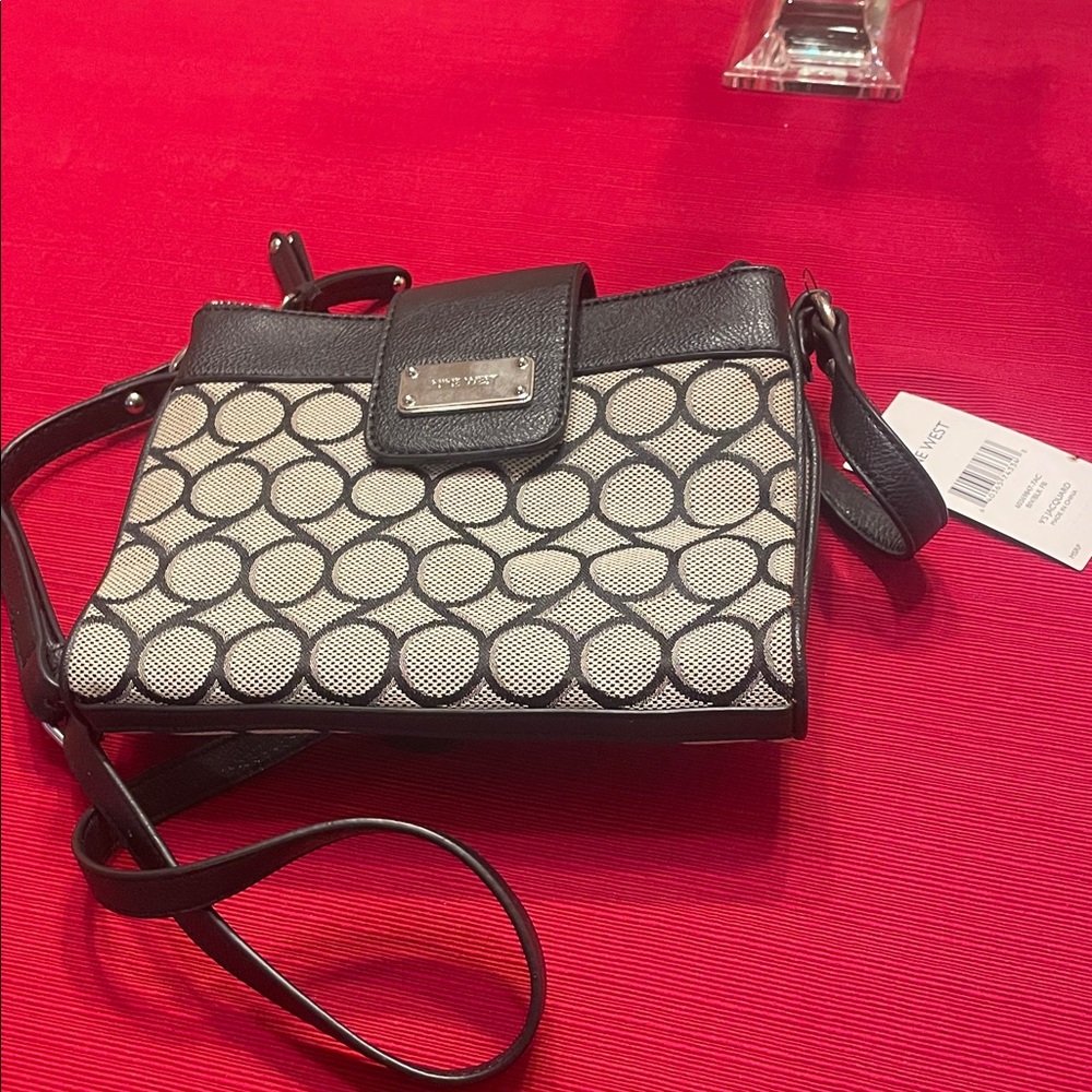 Nine West black and White Patterned Crossbody Bag